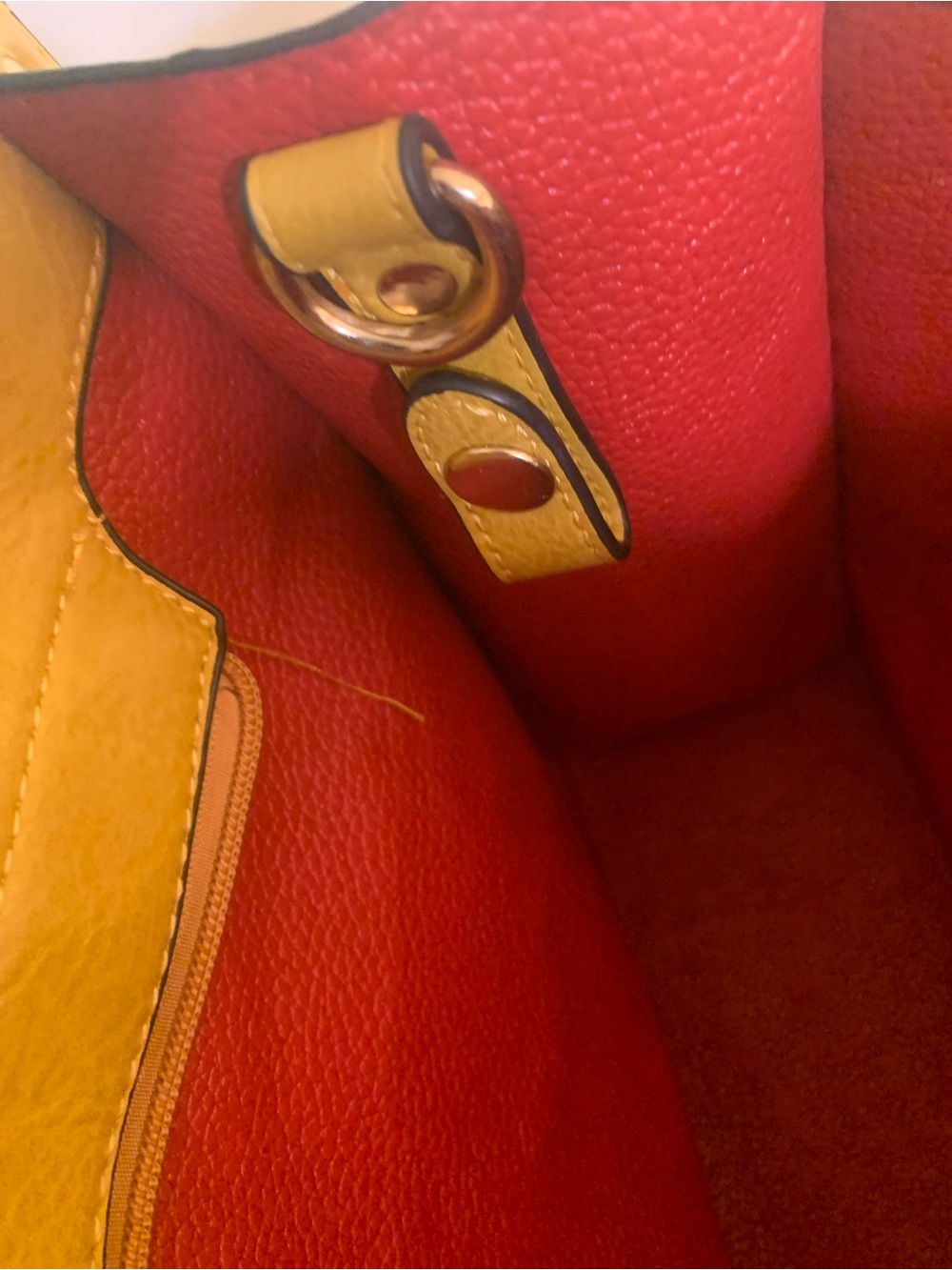 Yellow Stud-Trim Tote Bag with Tassel - Picture 7 of 8